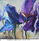 Among Irises-1, Triptych, panel 1, Oil on Canvas